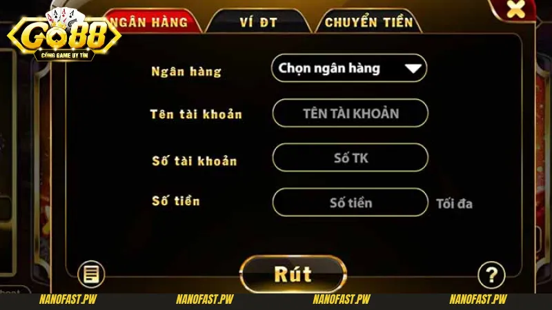 Lưu ý chính khi tiến hành rút tiền Go88